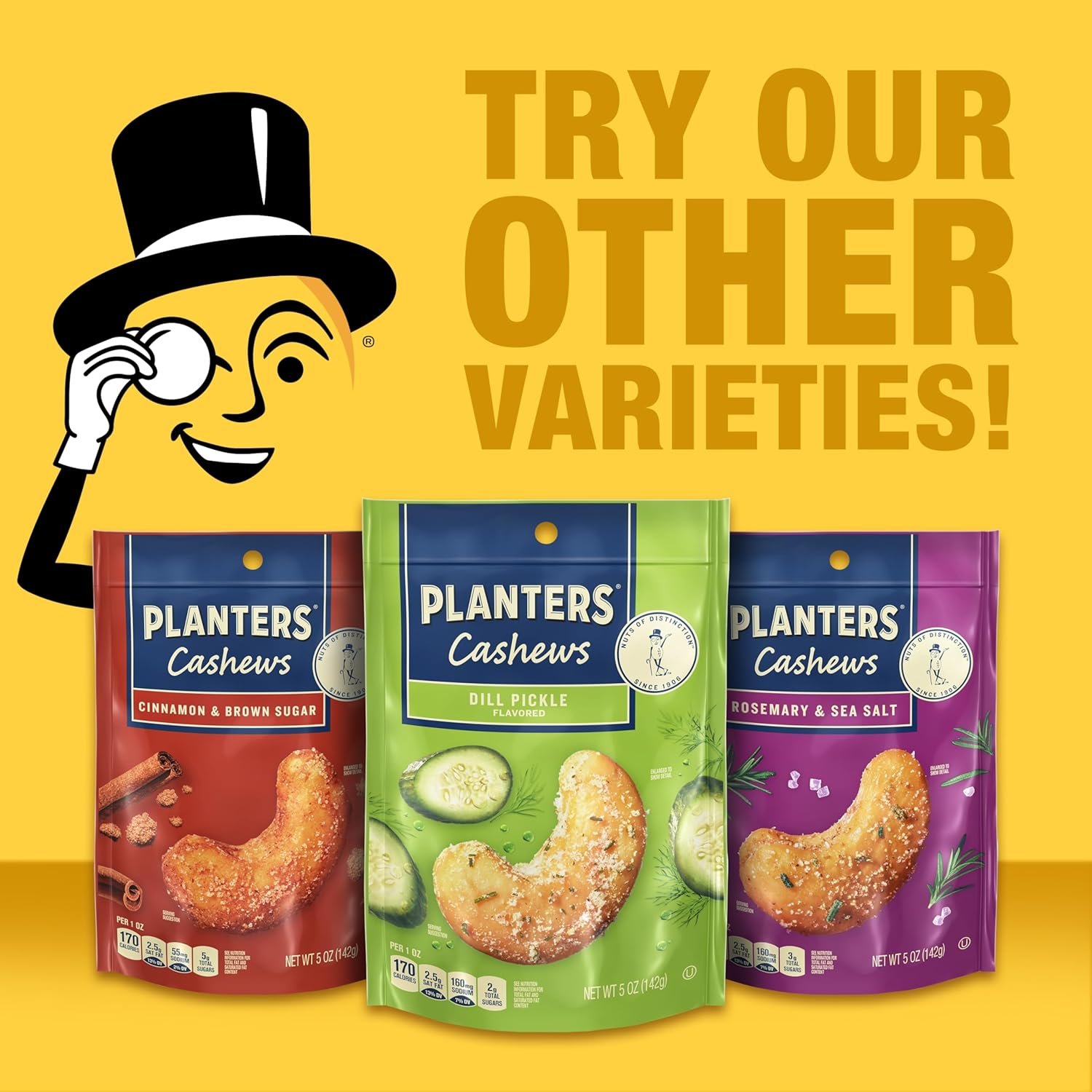 PLANTERS Cashews Cinnamon & Brown Sugar - Trail Mix Snack Pack - Snacks with Cinnamon & Brown Sugar, Snack Pack, Party Trail Mix, 5 Oz Bag - Image 6