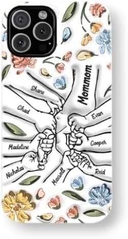 Personalized 3D Inflated Effect Printed Personalized Phone Case, Custom Case for Phone - Hand in Hand, I Will Always Protect You - Unique Gift for Mom, Dad, Kids Multicolor