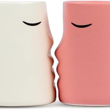 Occasionals Kissing Couple Mug Set, Wedding present for Couples, Engagement Gift, Valentines Day, Cute Matching Couple Coffee Cups Bride and Groom Husband and Wife, His and Hers, Mr and Mrs