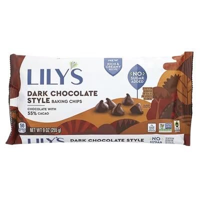 Lily's Sweets, Dark Chocolate Baking Chips, 9 Ounce