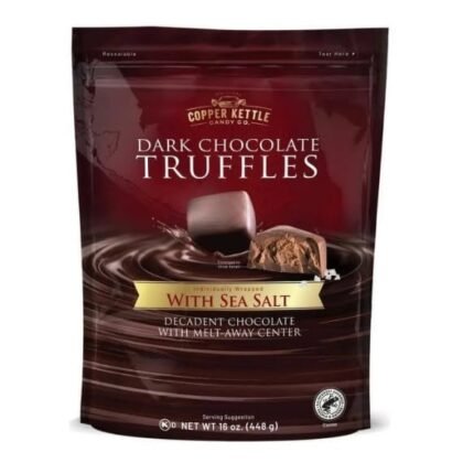 Copper Kettle Candy Company Dark Chocolate Truffles with Sea Salt, 16 Ounces