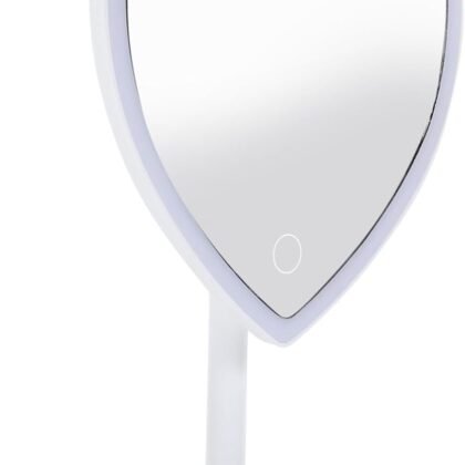 Heart Shaped LED Makeup Mirror with Stand Aesthetic Desk Decoration for Home Use Portable Cosmetic Lighted Vanity Mirror for Daily Makeup Needs