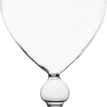 HANABASS Glass Heart Shaped Vase 6.24 Inch Transparent Hydroponic Flower Pot Decorative Love Vase for Home Office Tabletop Display