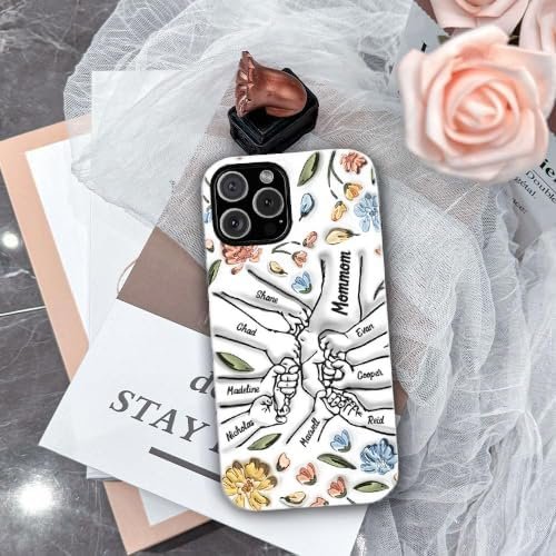 Personalized 3D Inflated Effect Printed Personalized Phone Case, Custom Case for Phone - Hand in Hand, I Will Always Protect You - Unique Gift for Mom, Dad, Kids Multicolor - Image 4