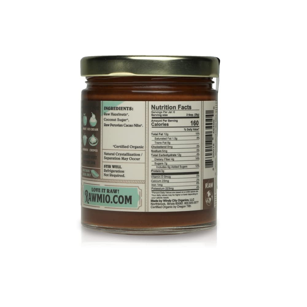 Rawmio Chocolate Hazelnut Spread, 6 oz. Jar, 6 Serving per Jar - Raw, Organic, Vegan, Gluten-Free - Image 2