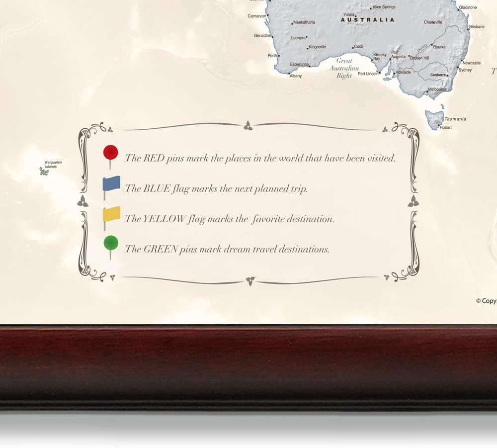Map Your Travels Deluxe Push Pin World Map | Premium Wood Frame | Personalized Gift Map | Handmade in Minnesota | 33" x 21" - Image 3