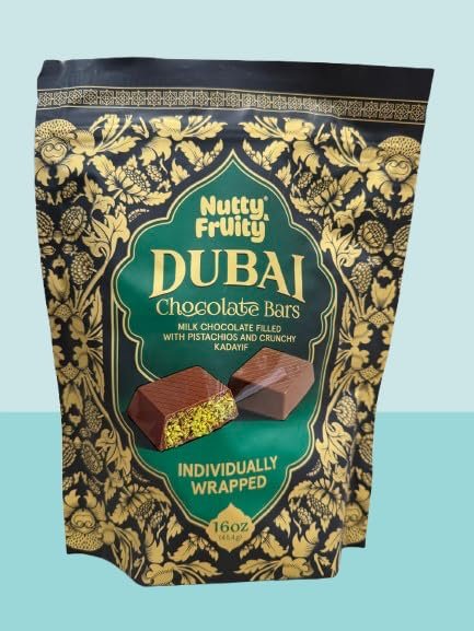 Dubai Chocolate Bar – Nutty & Fruity, 16 oz Bag (Pack of 2)