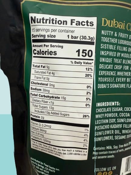 Dubai Chocolate Bar – Nutty & Fruity, 16 oz Bag (Pack of 2) - Image 2