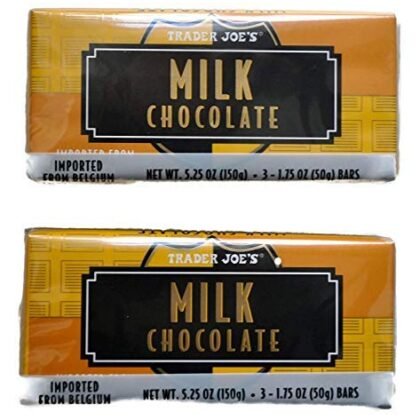 Trader Joe's Belgian Milk Chocolate Bars, 1.75 oz (2 Packs of 3)-SET OF 3