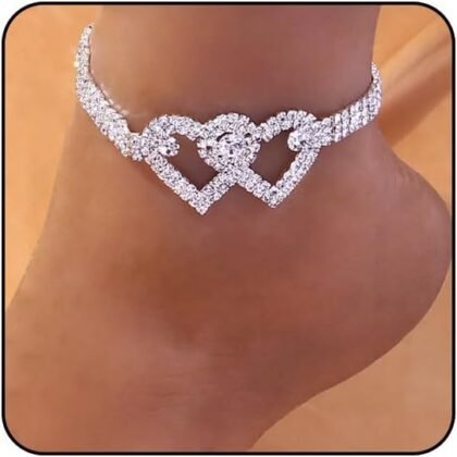 Sora Tuki Ankle Bracelets for Women Tennis Rhinestone Anklets for Women Butterfly Heart Star Cross Anklet Bracelet for Women Plus Size Anklet Bracelets for Big Ankle Beach Foot Jewelry