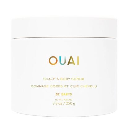 OUAI Scalp & Body Scrub, St. Barts - Exfoliating Body Scrub with Sugar & Coconut Oil Blend for Smooth, Moisturized Skin - Gentle Scalp Exfoliator for Removing Product Build Up (8.8 Oz)