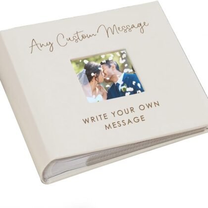 Personalized Photo Album, Custom Engraved Picture Album, Holds 200 4" x 6" Photos, Leatherette and Laser Engraved Scrapbook, Any Custom Message