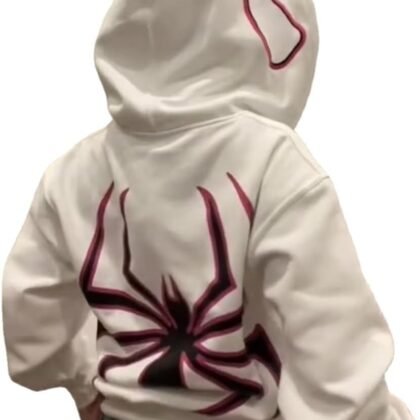 Y2k Hoodie Men Women Spider Full Zip Hoodie Y2k Jacket Hip Hop Aesthetic Graphic Hoodies Gothic Emo Grunge Hoodie White