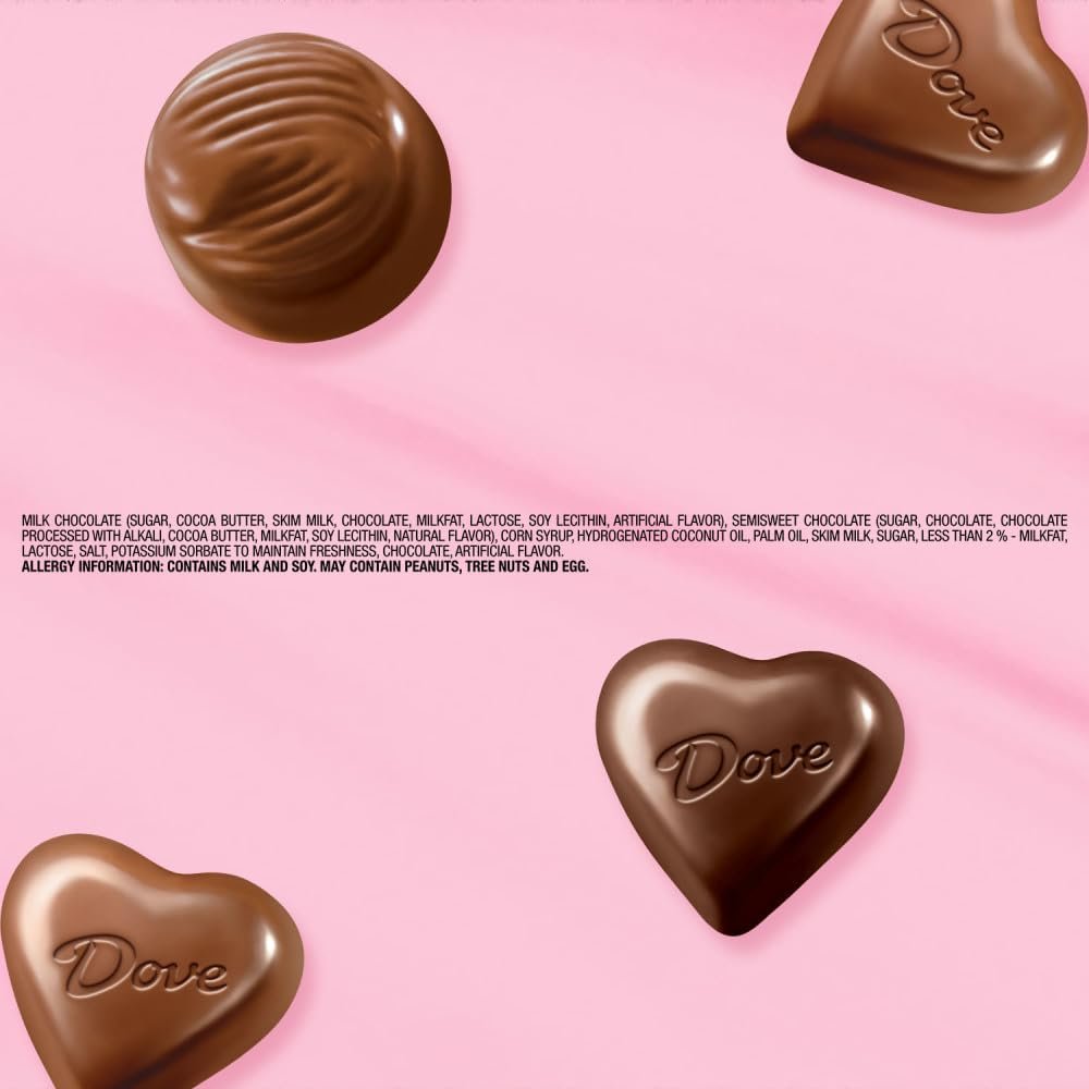 DOVE Assorted Chocolate Hearts & Truffles, 5.82 oz Heart Tin, Valentine Candy - Image 3