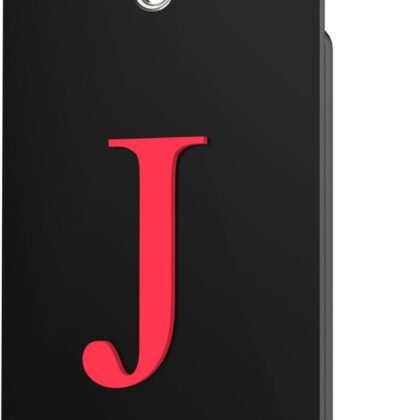 Gostwo 2 Pack Luggage Tags for Suitcases, 26 Initial Letter Travel Luggage Baggage Identification Labels ID Tag Fully Bendable Tags with Stainless Steel Loop (Black) (Letter J)