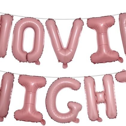 Movie Night Balloon Garland Arch Kit Themed Event, Movie Theatre Time Party Decorations (MOVIE NIGHT Pink)