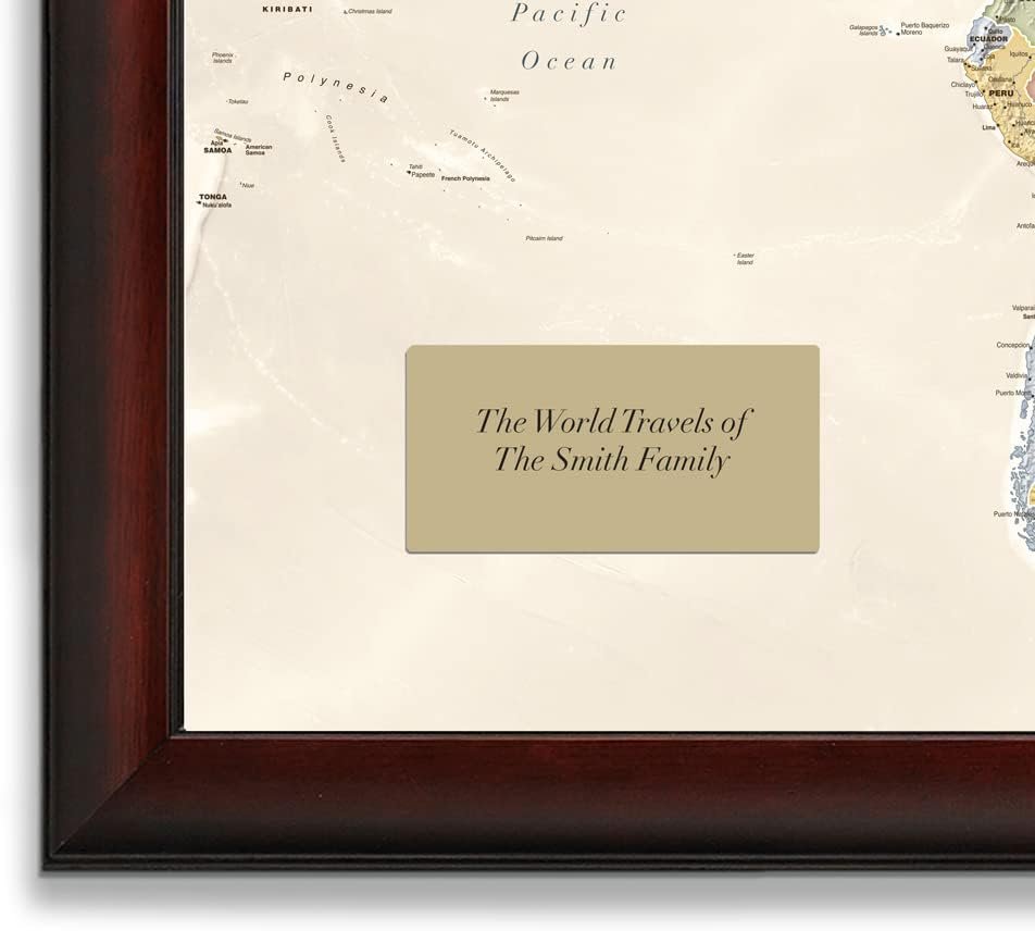 Map Your Travels Deluxe Push Pin World Map | Premium Wood Frame | Personalized Gift Map | Handmade in Minnesota | 33" x 21" - Image 2