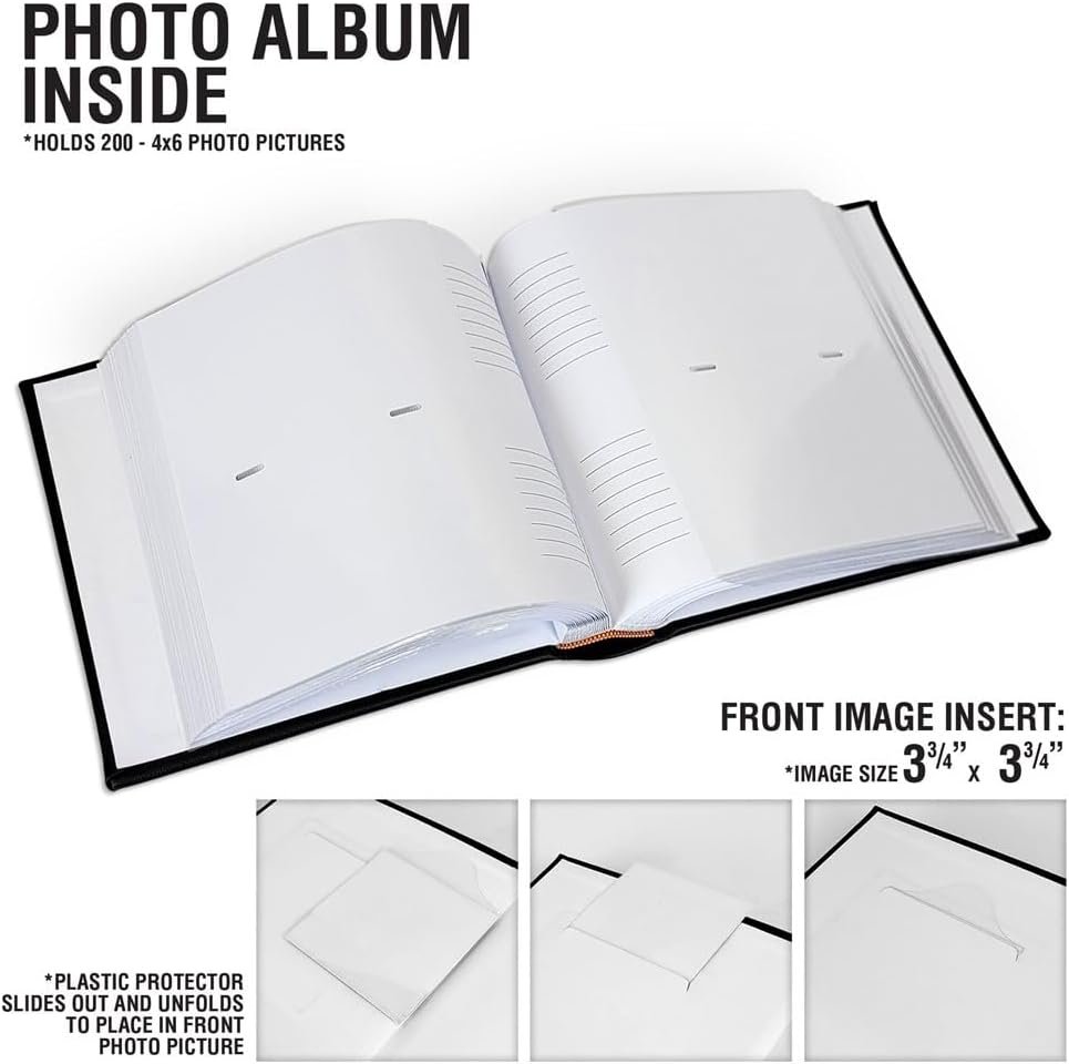 Personalized Photo Album, Custom Engraved Picture Album, Holds 200 4" x 6" Photos, Leatherette and Laser Engraved Scrapbook, Any Custom Message - Image 5
