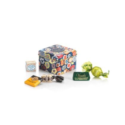 Venchi - Small Murrine Tin Gift Box with Assorted Chocolates, 2.93 oz, Gluten-Free, No Artificial Colors or Preservatives, Gift Idea