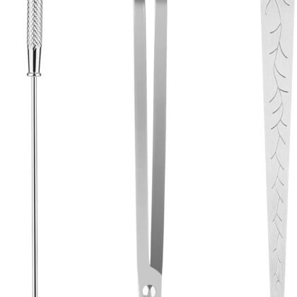 Kirecoo 3 in 1 Candle Accessory Set, Candle Wick Trimmer Cutter, Snuffer, Dipper, Wick Care Kit with Trimmer, Dipper and Extinguisher (Silver)