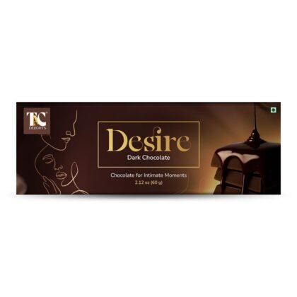 TAC Delights Desire - Luxury Chocolate for intimate moments for Couples - 1 box (3 serving bars) - 2.12 oz - Premium Dark Chocolate - Improves mood and connection - For men and women