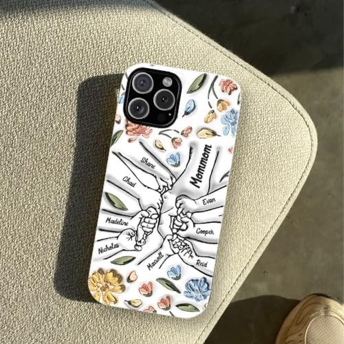 Personalized 3D Inflated Effect Printed Personalized Phone Case, Custom Case for Phone - Hand in Hand, I Will Always Protect You - Unique Gift for Mom, Dad, Kids Multicolor - Image 6