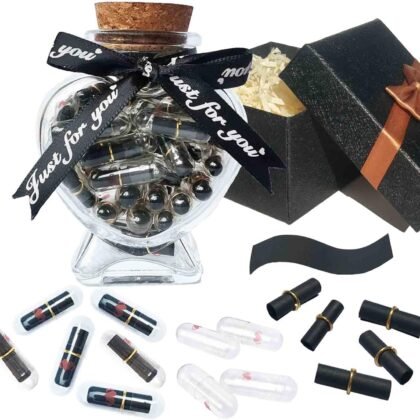 Capsule Letters Message in a Bottle Kit Cute Things Gifts for Girlfriend Boyfriend Love Notes for Him Her Love Letter Paper for Valentines Day Birthday Anniversary Christmas Gift