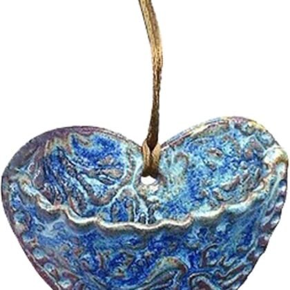 Retro Heart Shaped Plant Pots, Indoor Vertical Wall Hanging Garden Small Plant Pots Succulent Planter Hanging Plant Holder for Window Decorations for Living Room Office (Blue)