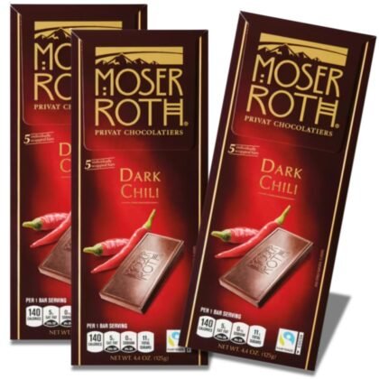 Dark Chili Chocolate Bars – 3 Pack (15 Mini Bars Total) – Premium Dark Chocolate with a Hint of Chili – Individually Wrapped, Sweet and Spicy Treat, Perfect for Sharing or Gifting