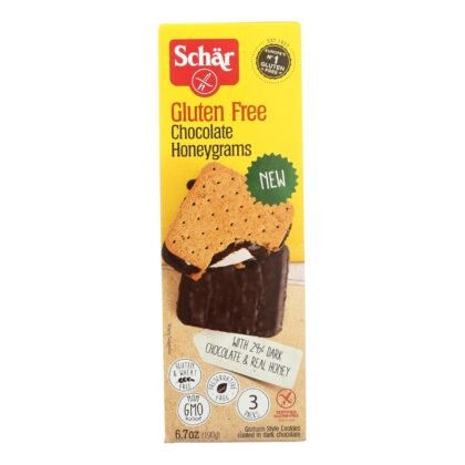 Schar Gluten Free Chocolate Honeygrams Crackers with Rich Dark Chocolate and Real Honey - 6.7 Ounce (Pack of 1)