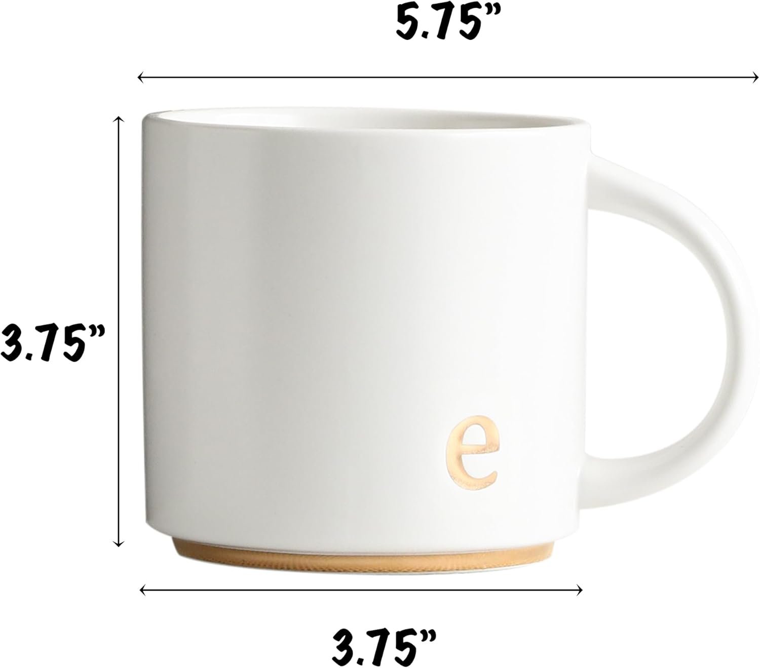 COLLECTIVE HOME - Monogram Ceramic Mugs, 15 oz Golden Initial Coffee Cups, Elegant Alphabet Tea Mugs, Elegant Personalized Mug with Gift Box, Luxurious Cups for Office and Home (e) - Image 2