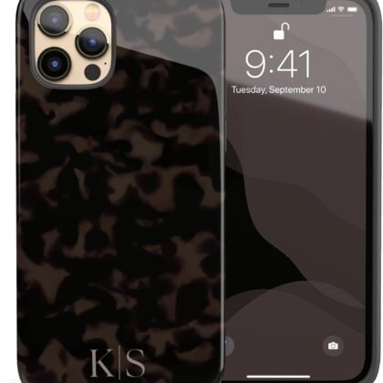 Custom Tort Tortoiseshell Initials Name Case, Personalized Name Case, Compatible with iPhone 17 Air, 16 Pro Max, 15 Plus, 14, 13 Mini, 12, 11, X/XS Max, XR, 7/8