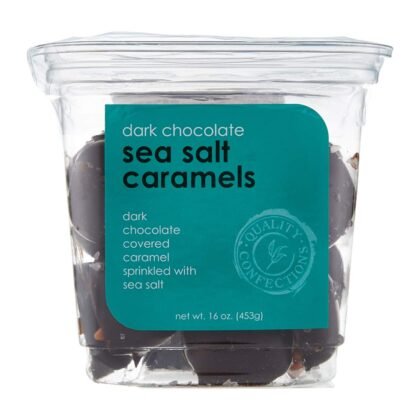 Nassau Candy, Candy Dark Chocolate Sea Salt Caramels, 16 Ounce