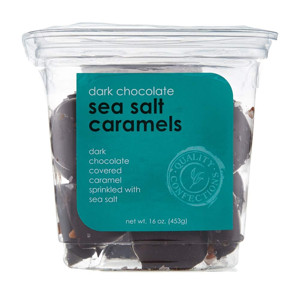 Nassau Candy, Candy Dark Chocolate Sea Salt Caramels, 16 Ounce
