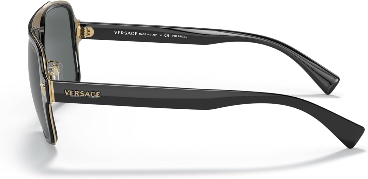 Versace Man Sunglasses Black Frame, Dark Grey Lenses, 56MM - Image 2