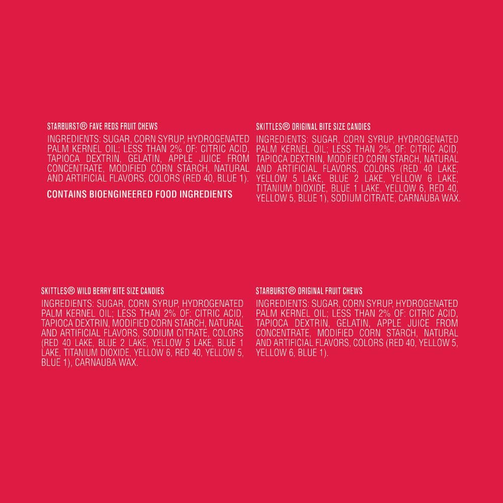 SKITTLES Original, SKITTLES Wild Berry & STARBURST Original and STARBURST FaveReds Fun Size Chewy Candy Variety Bag, Party Size, 20.13 Oz Bulk Bag - Image 3