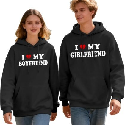 I Love My Girlfriend Hoodie, I Love My Boyfriend Hoodies, Couple Hooded Sweatshirt,Valentine's Day hoodie