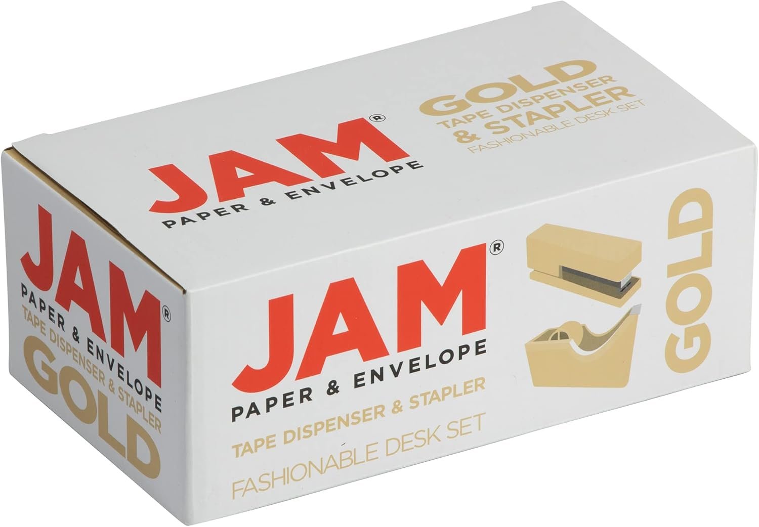 JAM PAPER Office & Desk Sets - 1 Stapler & 1 Tape Dispenser - Gold - 2/Pack - Image 5