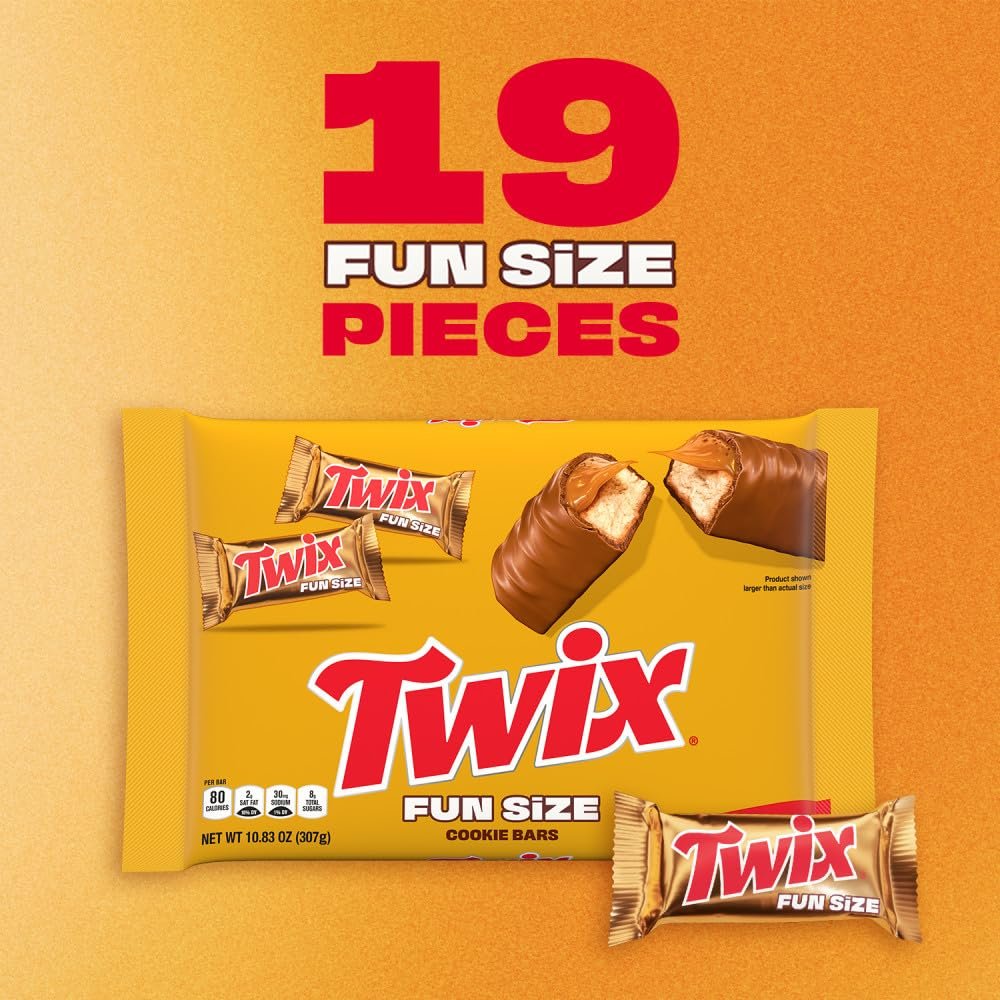 TWIX Fun Size Caramel Cookie Milk Chocolate Bars Individually Wrapped Party Candy Chocolate Candy Bars, 10.83 Oz Bag - Image 5