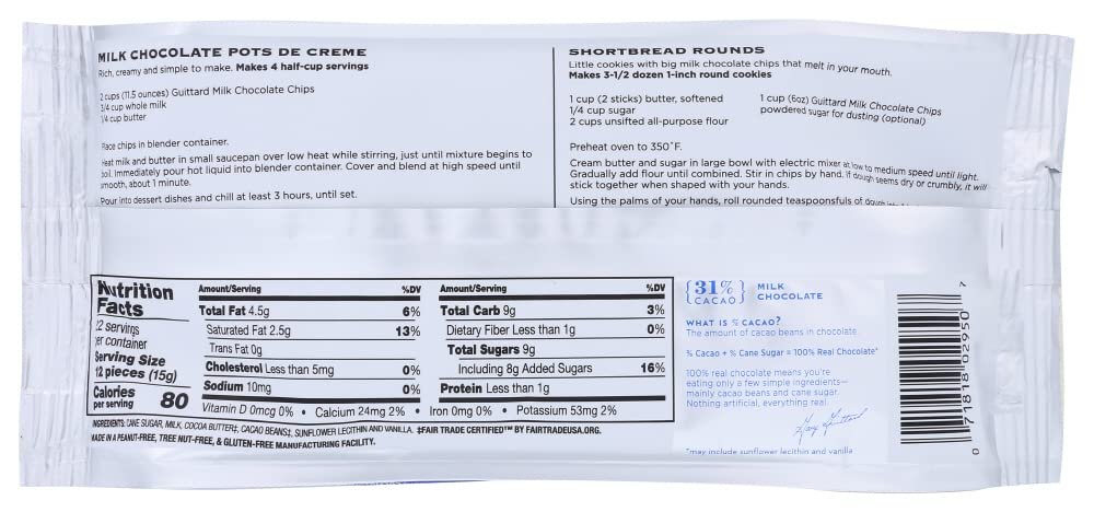 Guittard Baking Chips, Milk Chocolate, 11.5 oz - Image 2