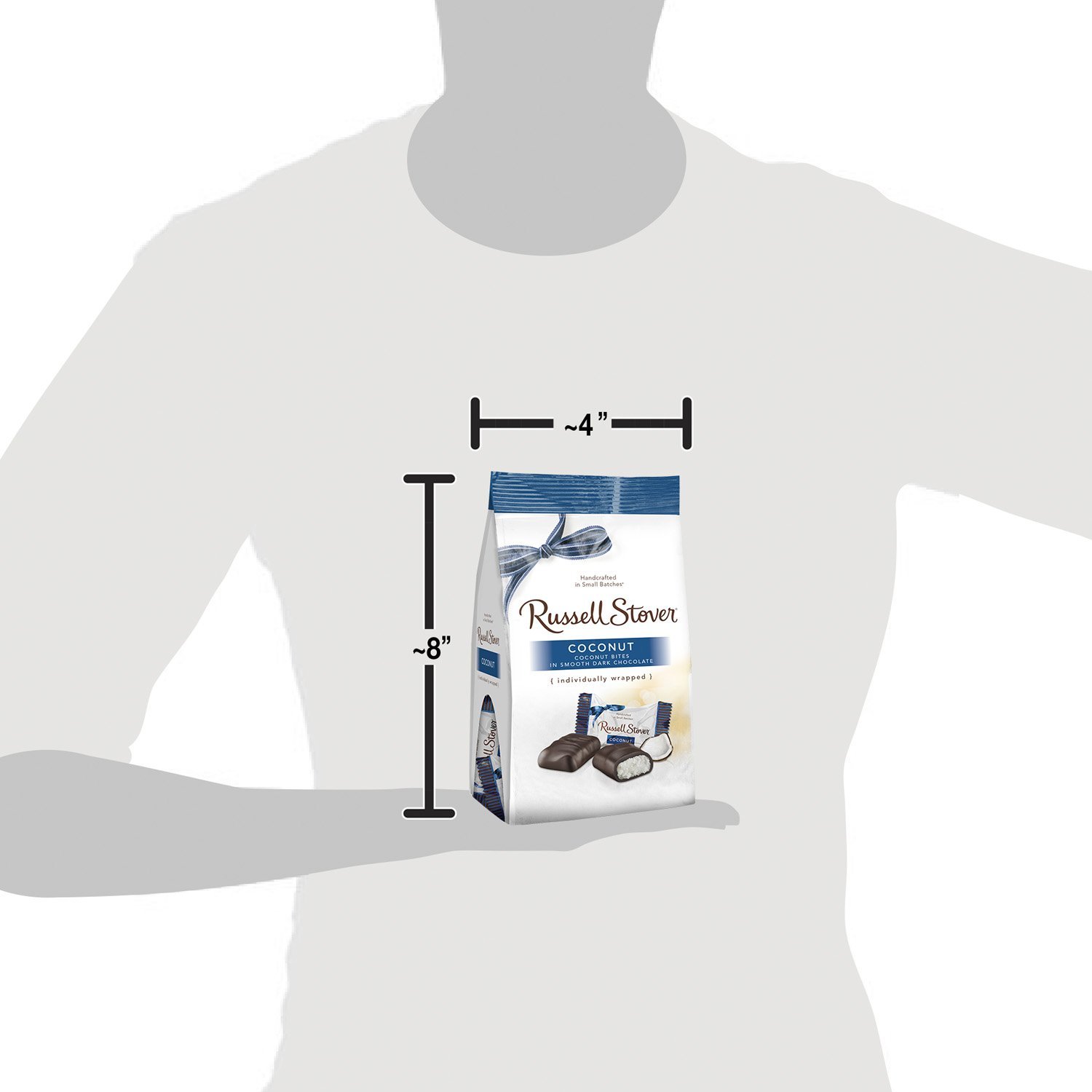 Russell Stover Dark Chocolate Coconut Mini Gusset Bag 6 Ounce Russell Stover Chocolate Coconut Chocolate Candy Bag; Sweet Coconut Covered in Rich Chocolate Candy, Individually Wrapped - Image 6