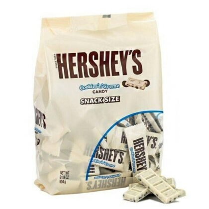 Hershey's Cookies 'n' Creme Snack Size Bars, White Milk Chocolate Candy Bars, 31.9 Oz / 2 Pounds