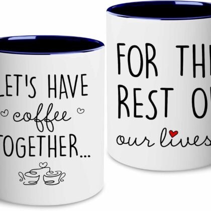 BSQUIELE Valentine Gift For Couple - Couple Mug Set - Valentine Gift Set For Wife, Husband, Mom, Dad - Bridal Shower, Engaged, Valentine, Wedding, Birthday Gifts For Bride, Groom, Mr, Mrs, Him, Her