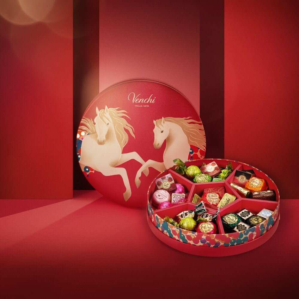 Venchi - Hamper Giftbox, with 29 Assorted Chocolates, 12.52 Oz, Gluten-Free, No Artificial Colours and Preservatives, Gallop Delight Collection, Chinese New Year Gift Idea - Image 4