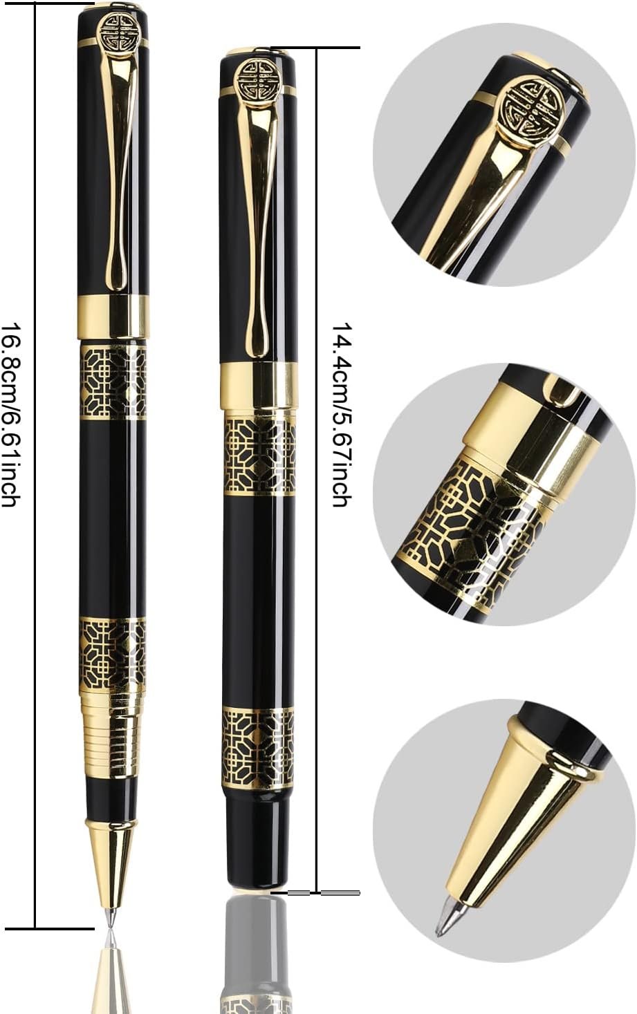 YIVONKA Ballpoint Pen Black Refill,business pens,Luxury Pen,Best Ball Pen Gift Set for Men & Women Professional Executive,Office,Nice Pens Classy Gift Box (Black) - Image 6