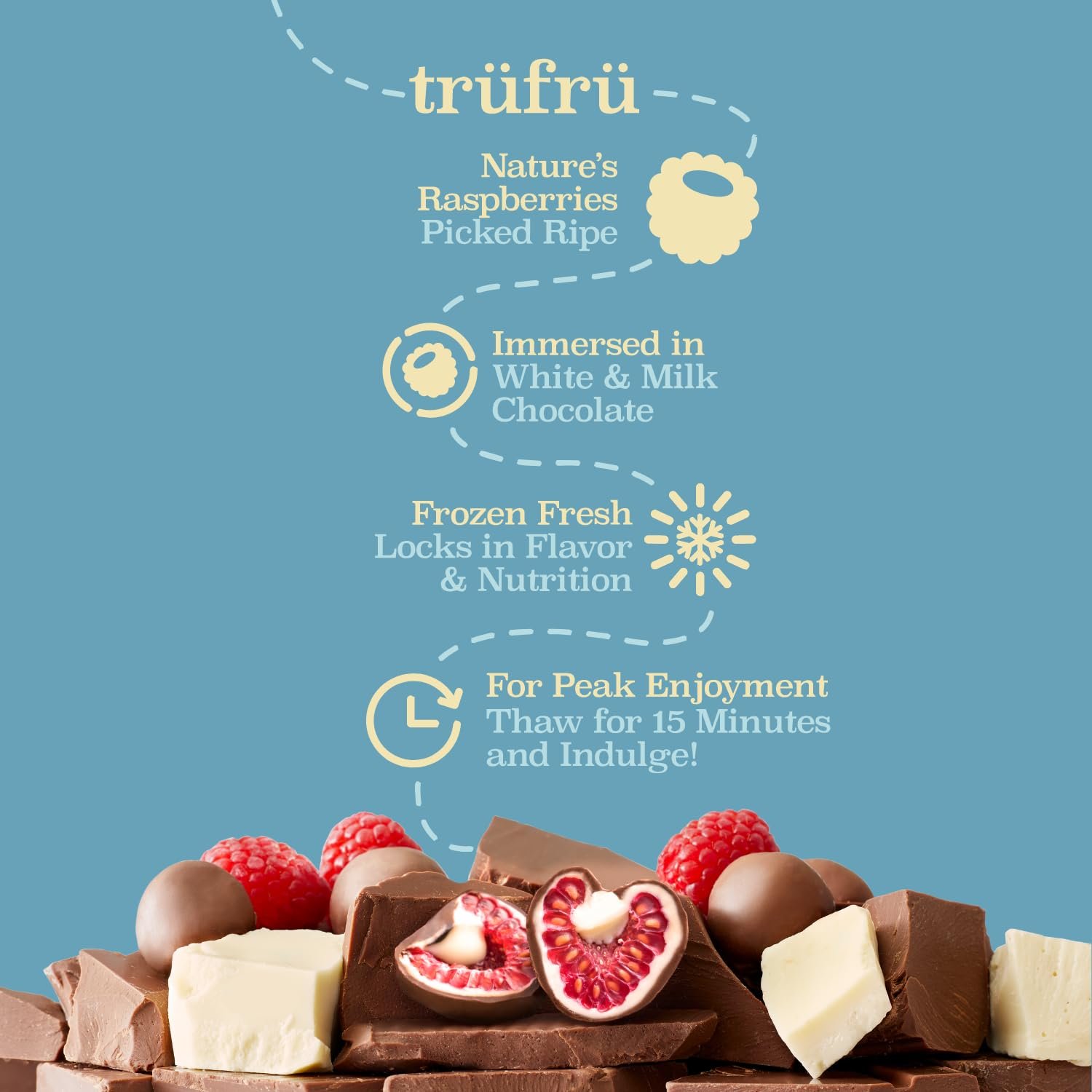 Tru Fru, White & Milk Chocolate Raspberries, 8 Ounce - Image 4