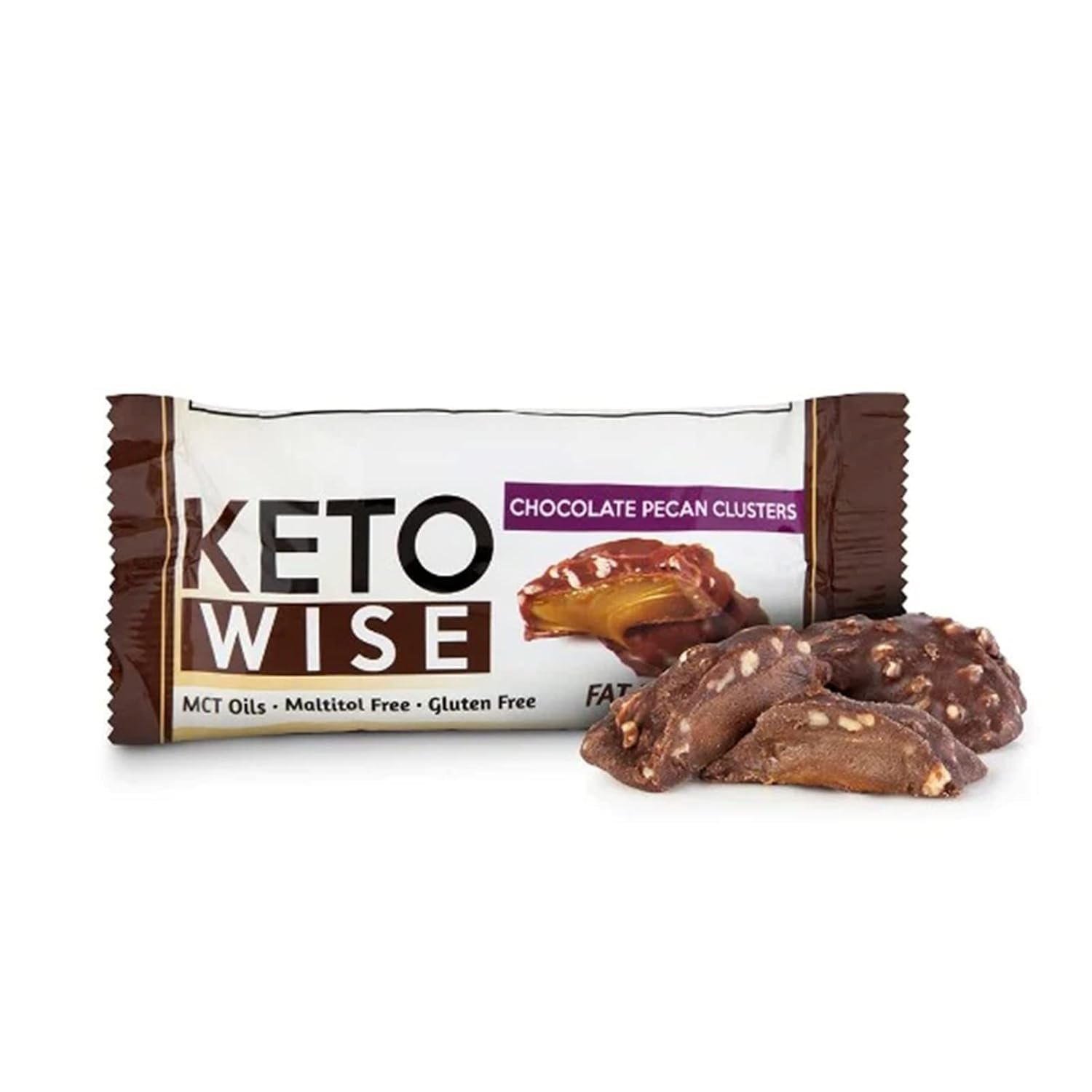 Keto Wise Fat Bombs - Chocolate Pecan Clusters - 16 packs 32g each - Image 2