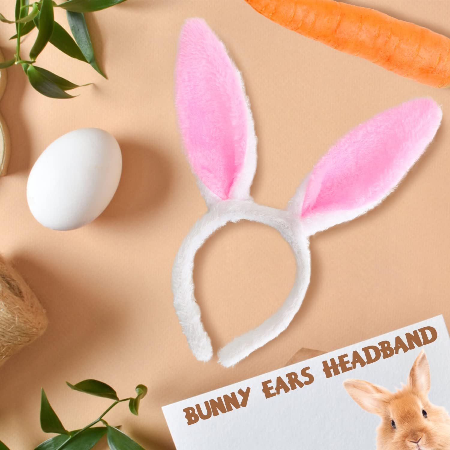 12 PCS Bunny Ear Headband,Plush Bunny Ears,Easter Cosplay Party Favor,Cosplay Party Costume Accessories for Kids and Adults - Image 3