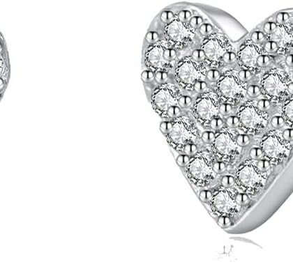 SLUYNZ 925 Sterling Silver CZ Heart Stud Earrings for Women Teens Cute Love Heart Earrings Studs