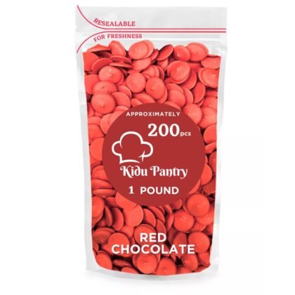 Kidu Pantry Melting Chocolate Wafers Bulk In Resealable Bag (Red, 1 Pound)